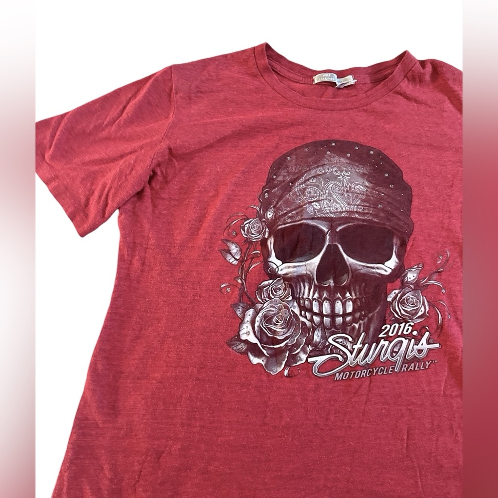 Womens Sturgis 2016 Hot Leathers‎ Skull Tee Shirt 2XL